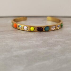 J.Crew Rainbow Colorful Neon Bright Rhinestones Pave Crystal Bracelet